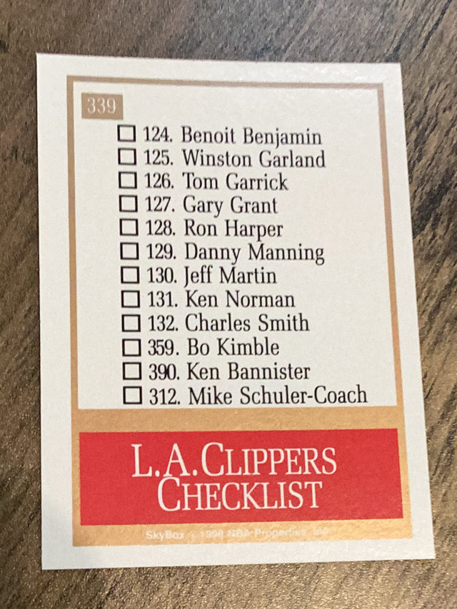 Los Angeles Clippers Los Angeles Clippers NBA 1990-91 SkyBox 339 TL, CL Skybox