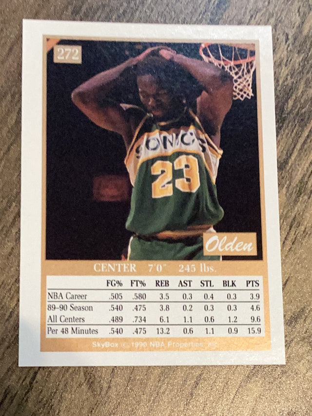 Olden Polynice Seattle SuperSonics NBA 1990-91 SkyBox 272 Skybox