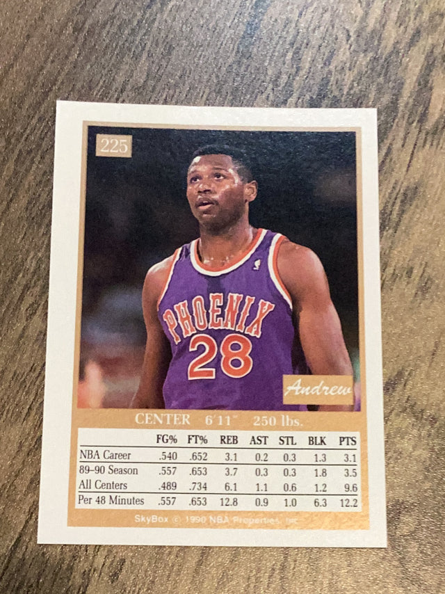 Andrew Lang Phoenix Suns NBA 1990-91 SkyBox 225 RC Skybox