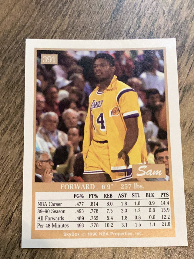 Sam Perkins Los Angeles Lakers NBA 1990-91 SkyBox 391 Skybox