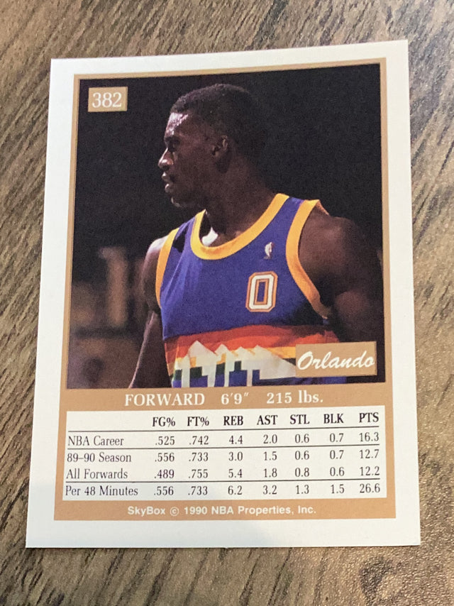 Orlando Woolridge Denver Nuggets NBA 1990-91 SkyBox 382 Skybox