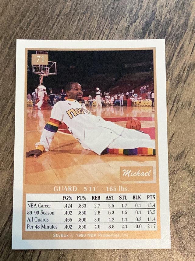 Michael Adams Denver Nuggets NBA 1990-91 SkyBox 71 Skybox