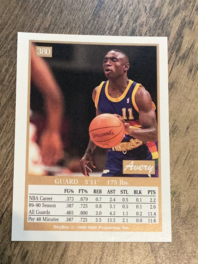 Avery Johnson Denver Nuggets NBA 1990-91 SkyBox 380 RC Skybox