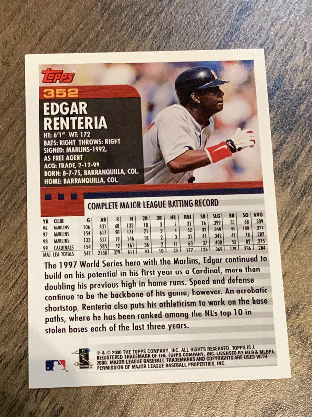 Edgar Renteria St. Louis Cardinals MLB 2000 Topps 352 Topps