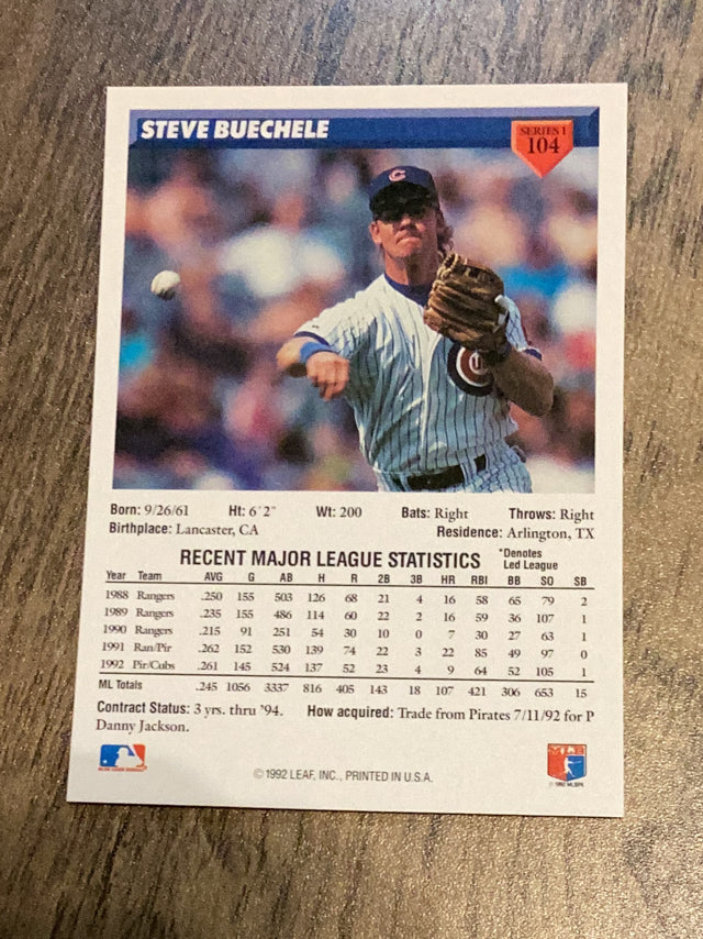 Steve Buechele Chicago Cubs MLB 1993 Donruss 104 Donruss