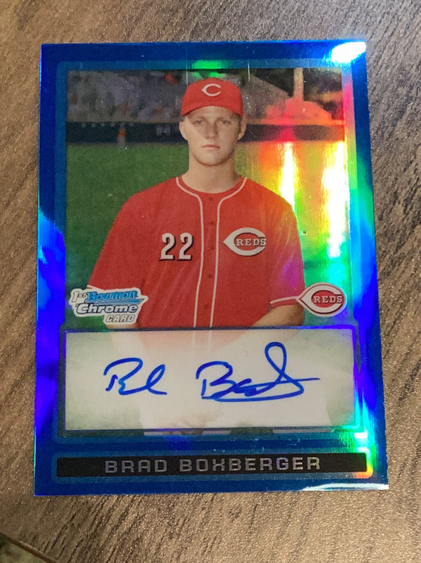 Brad Boxberger Cincinnati Reds MLB 2009 Bowman Draft Picks & Prospects - Chrome Prospects Blue Refractors BDPP96 AU, SN150