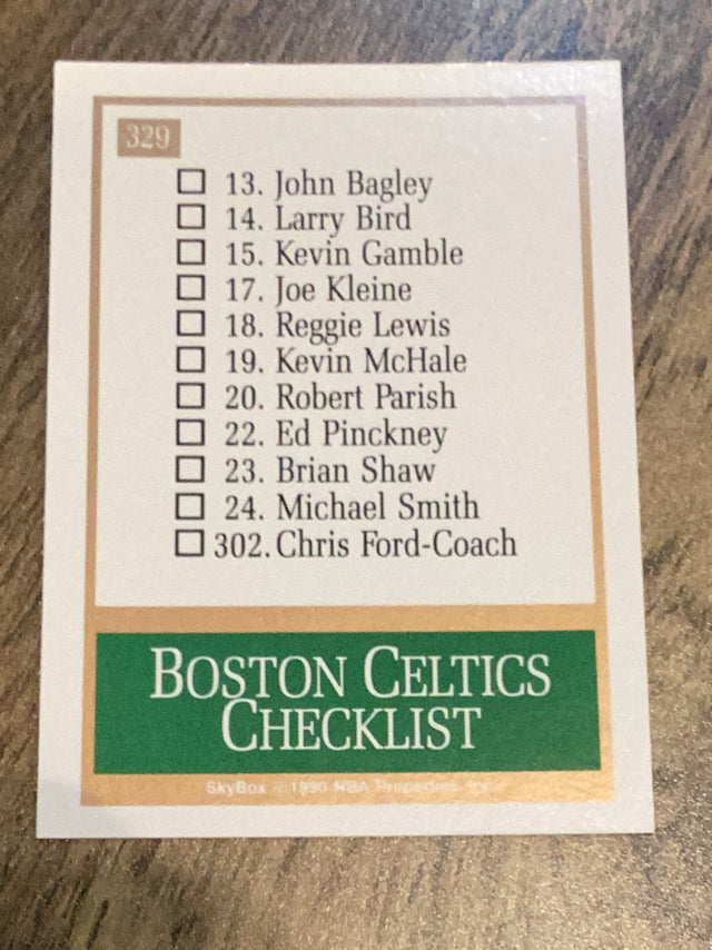 Boston Celtics Boston Celtics NBA 1990-91 SkyBox 329 TL, CL Skybox