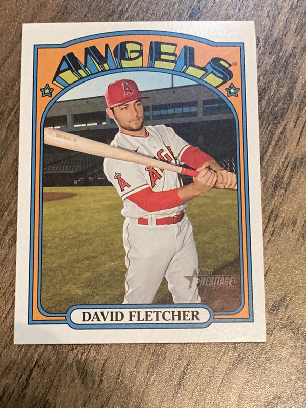 David Fletcher Los Angeles Angels MLB 2021 Topps Heritage 427 SP