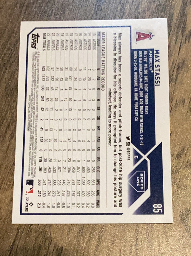 Max Stassi Los Angeles Angels MLB 2023 Topps 85 Topps