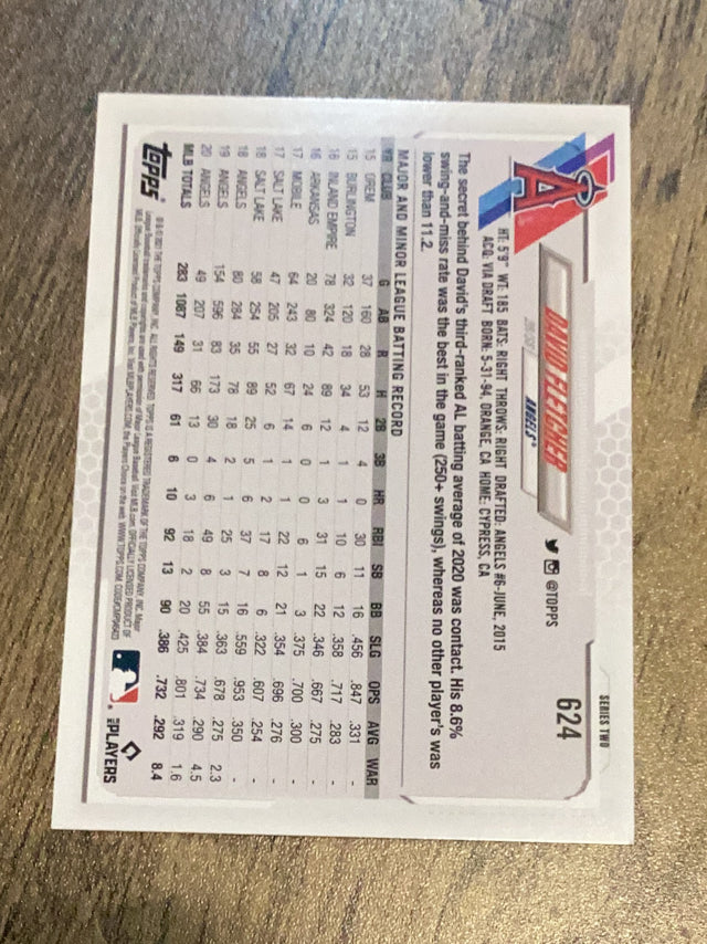 David Fletcher Los Angeles Angels MLB 2021 Topps 624 Topps