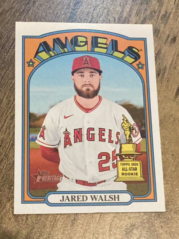 Jared Walsh Los Angeles Angels MLB 2021 Topps Heritage 636 ASR