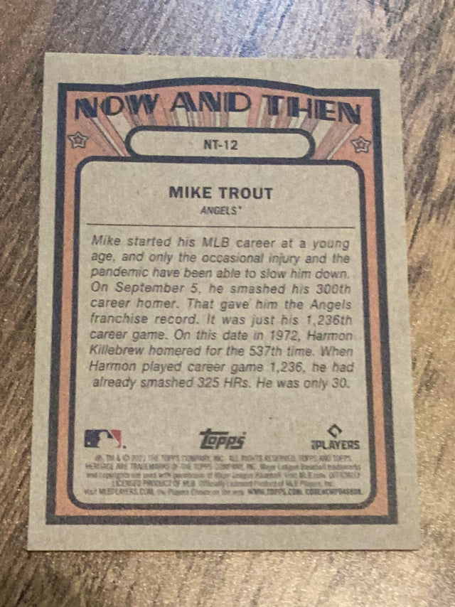 Mike Trout Los Angeles Angels MLB 2021 Topps Heritage - Now And Then NT-12 Topps