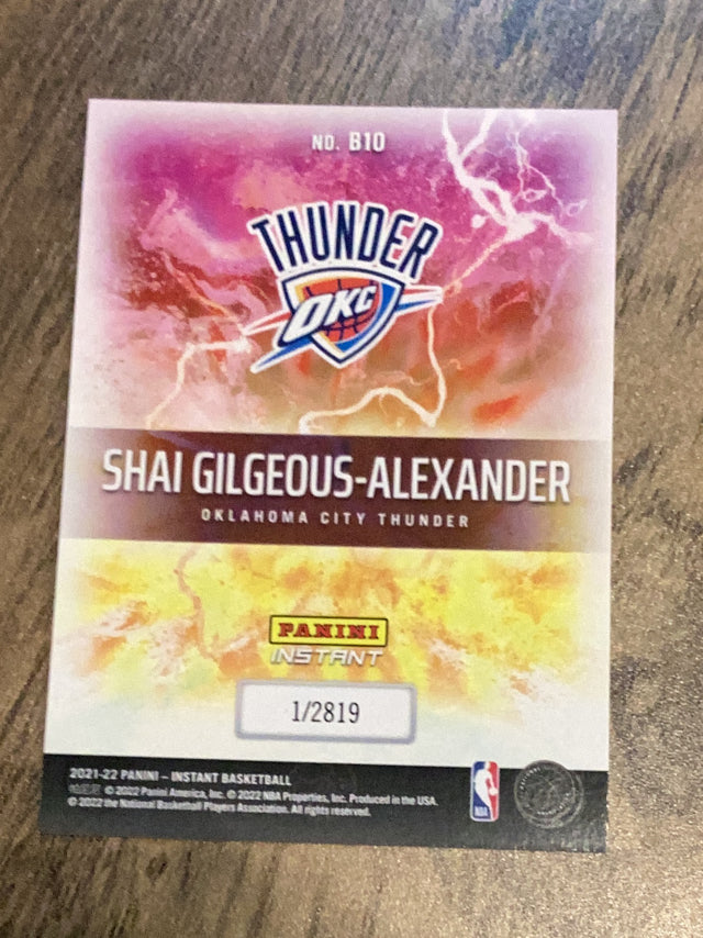 Shai Gilgeous-Alexander Oklahoma City Thunder NBA 2021-22 Panini Instant NBA Breakaway B10 PR2819 Panini