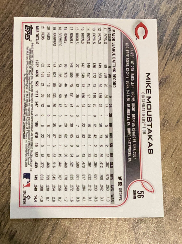 Mike Moustakas Cincinnati Reds MLB 2022 Topps Chrome 56 Topps
