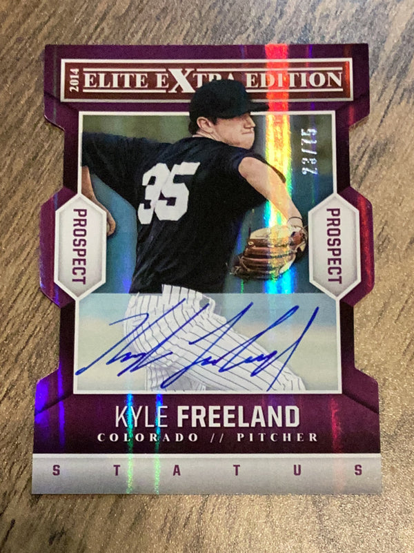 Kyle Freeland Colorado Rockies MLB 2014 Panini Elite Extra Edition - Prospects Signatures Status Purple 8 AU, SN75