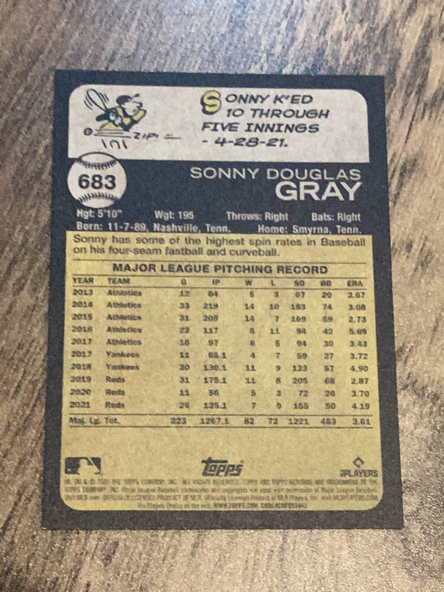 Sonny Gray Minnesota Twins MLB 2022 Topps Heritage 683 Topps