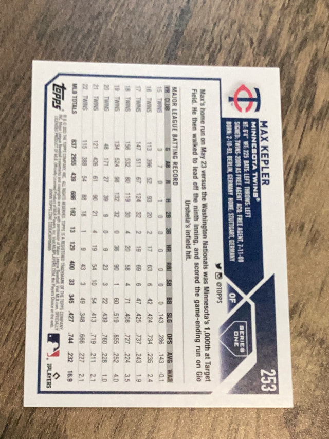 Max Kepler Minnesota Twins MLB 2023 Topps 253 Topps