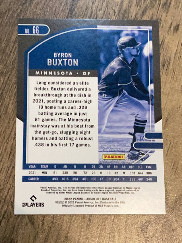 Byron Buxton Minnesota Twins MLB 2022 Panini Absolute 66 Panini