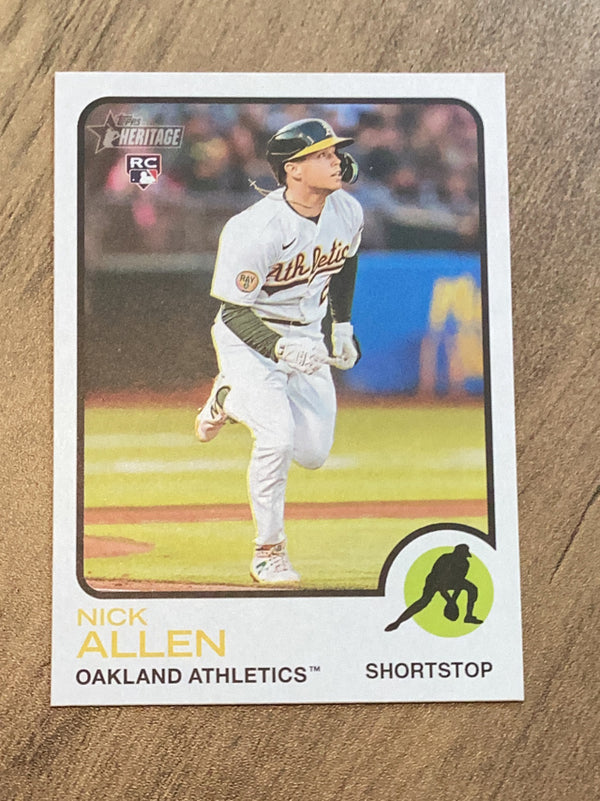 Nick Allen Oakland Athletics MLB 2022 Topps Heritage 704 SP, RC