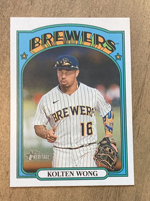 Kolten Wong Milwaukee Brewers MLB 2021 Topps Heritage 628 