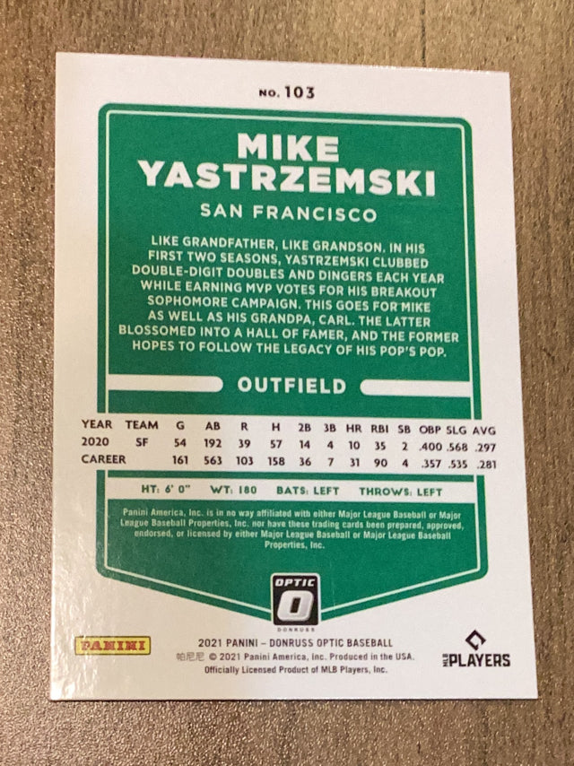 Mike Yastrzemski San Francisco Giants MLB 2021 Donruss Optic - Holo 103 Donruss