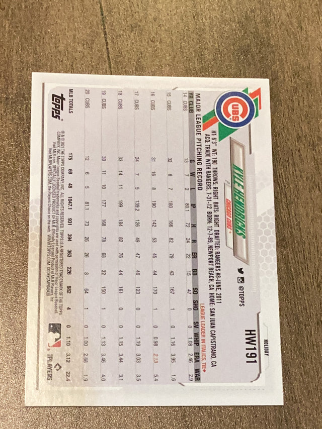 Kyle Hendricks Chicago Cubs MLB 2021 Topps Holiday HW191 Topps