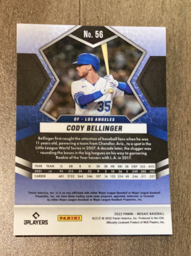 Cody Bellinger Los Angeles Dodgers MLB 2022 Panini Mosaic 56 Panini