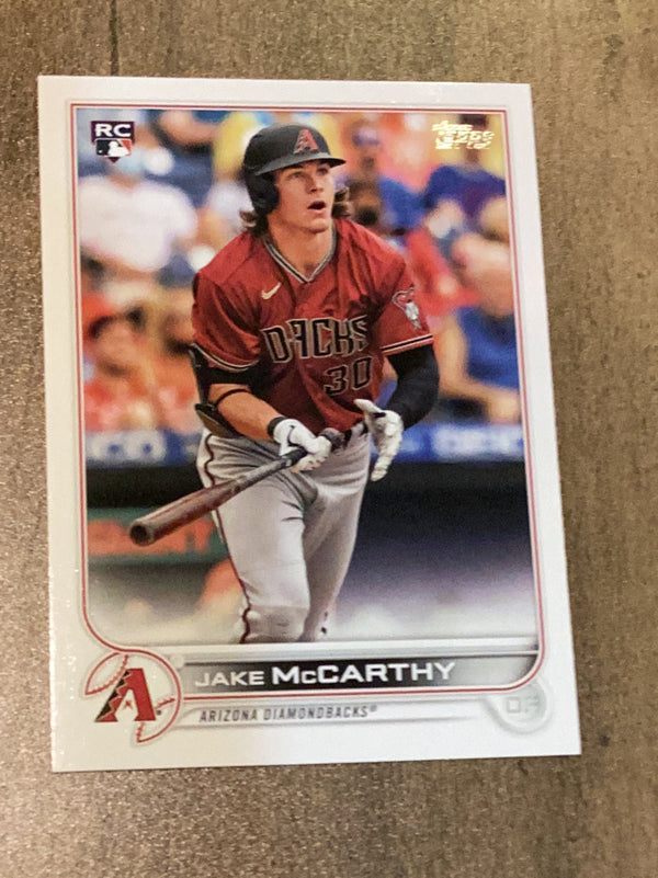 Jake McCarthy Arizona Diamondbacks MLB 2022 Topps 370 RC\nBASE: Red jersey