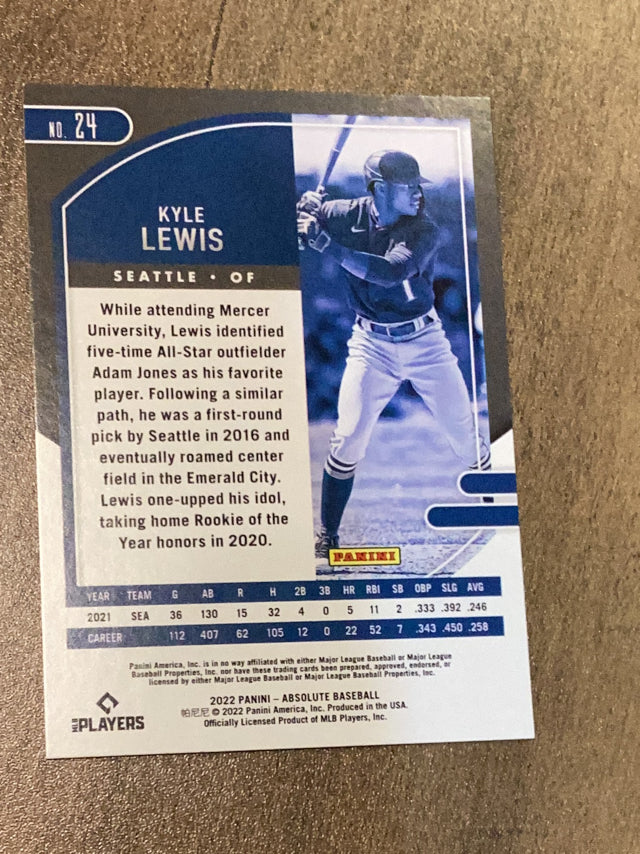 Kyle Lewis Seattle Mariners MLB 2022 Panini Absolute 24 Topps