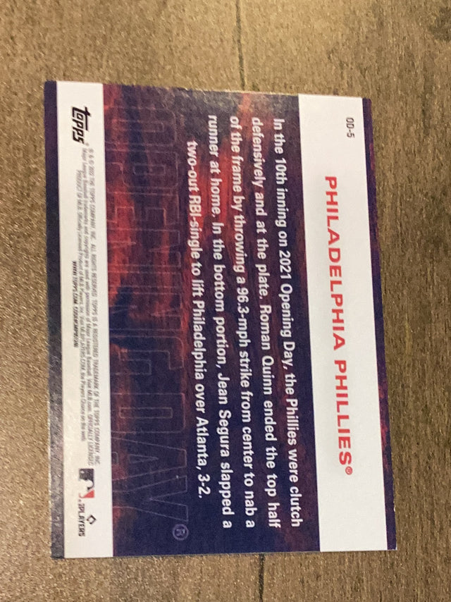 Philadelphia Phillies Philadelphia Phillies MLB 2022 Topps Opening Day - Opening Day OD-5 Topps