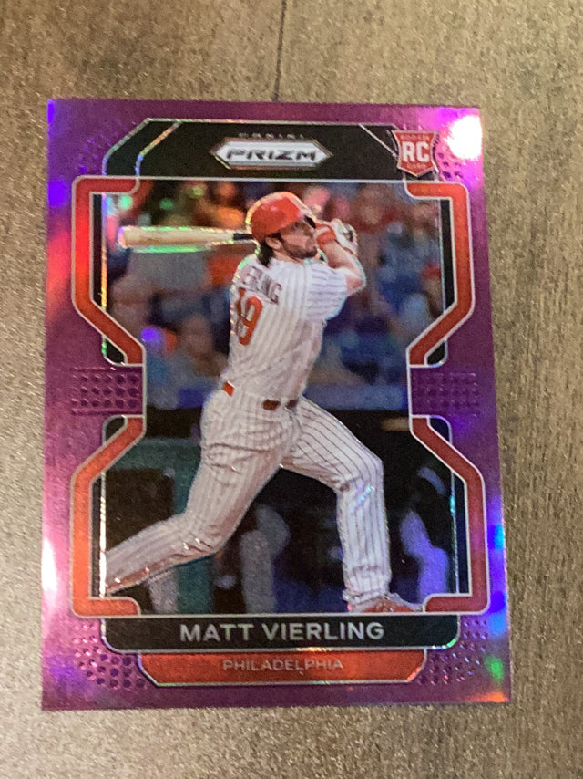 Matt Vierling Philadelphia Phillies MLB 2022 Panini Prizm: Pink Prizm 1 