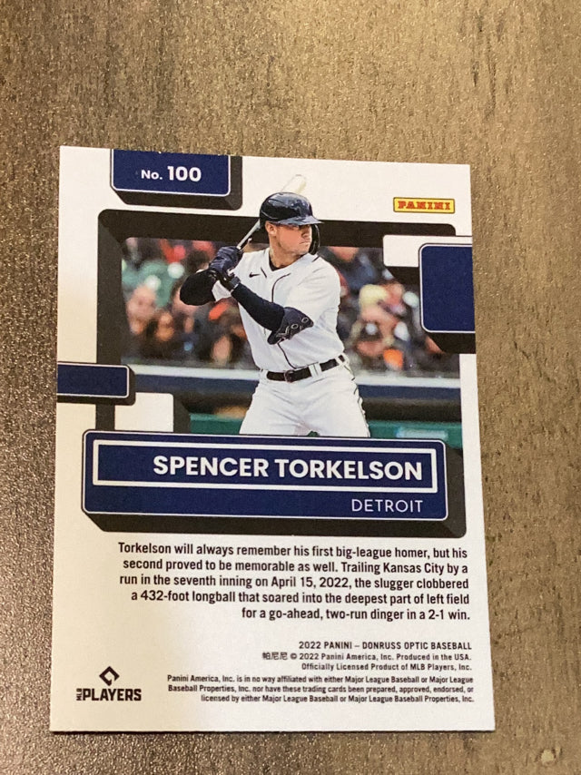 Spencer Torkelson Detroit Tigers MLB 2022 Donruss Optic 100 RR, RC Donruss