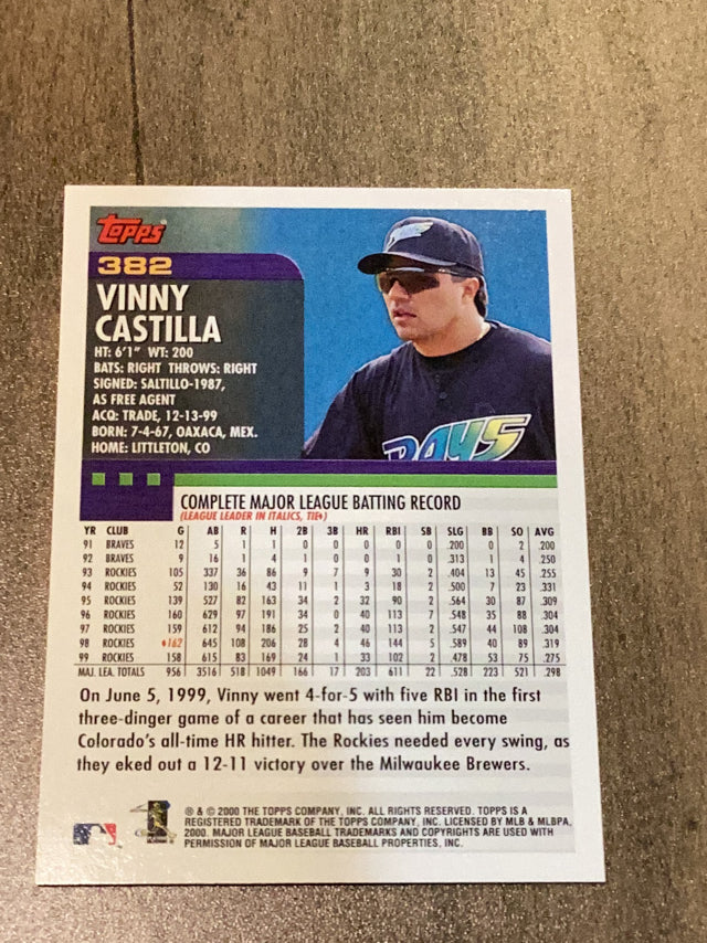 Vinny Castilla Tampa Bay Devil Rays MLB 2000 Topps 382 Topps