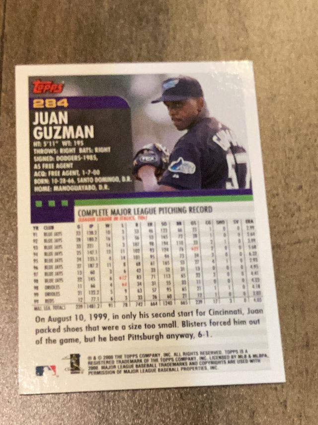 Juan Guzman Tampa Bay Devil Rays MLB 2000 Topps 284 Topps