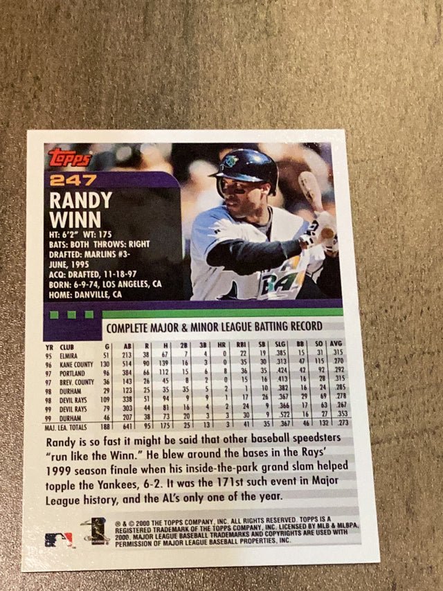 Randy Winn Tampa Bay Devil Rays MLB 2000 Topps 247 Topps