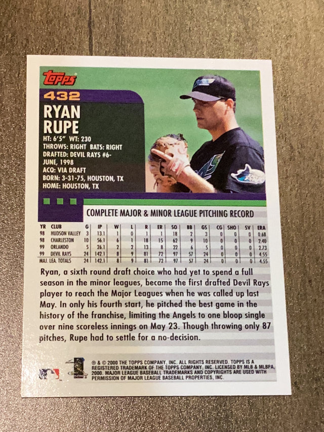 Ryan Rupe Tampa Bay Devil Rays MLB 2000 Topps 432 Topps