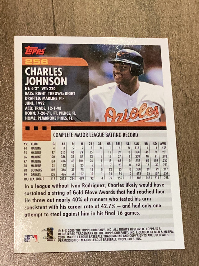 Charles Johnson Baltimore Orioles MLB 2000 Topps 256 Topps