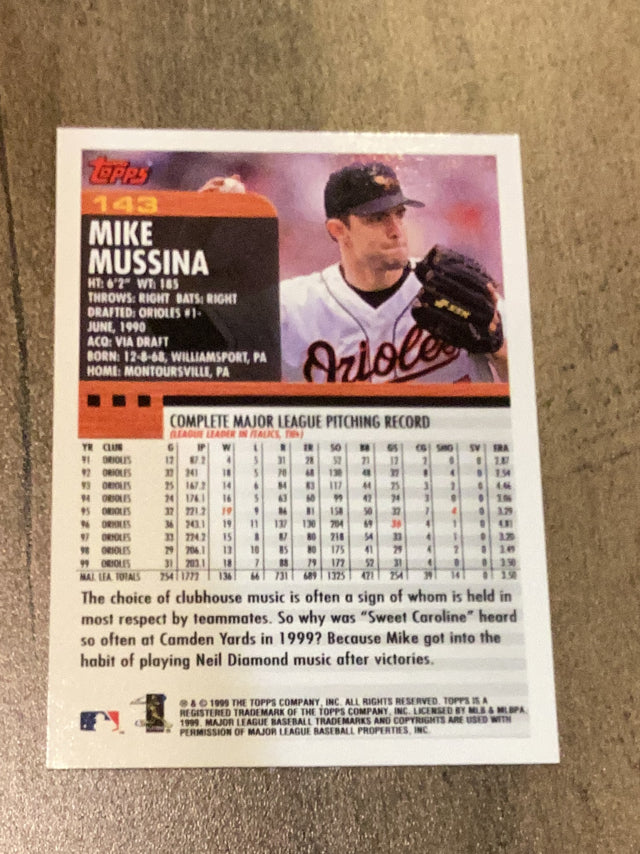 Mike Mussina Baltimore Orioles MLB 2000 Topps 143 Topps