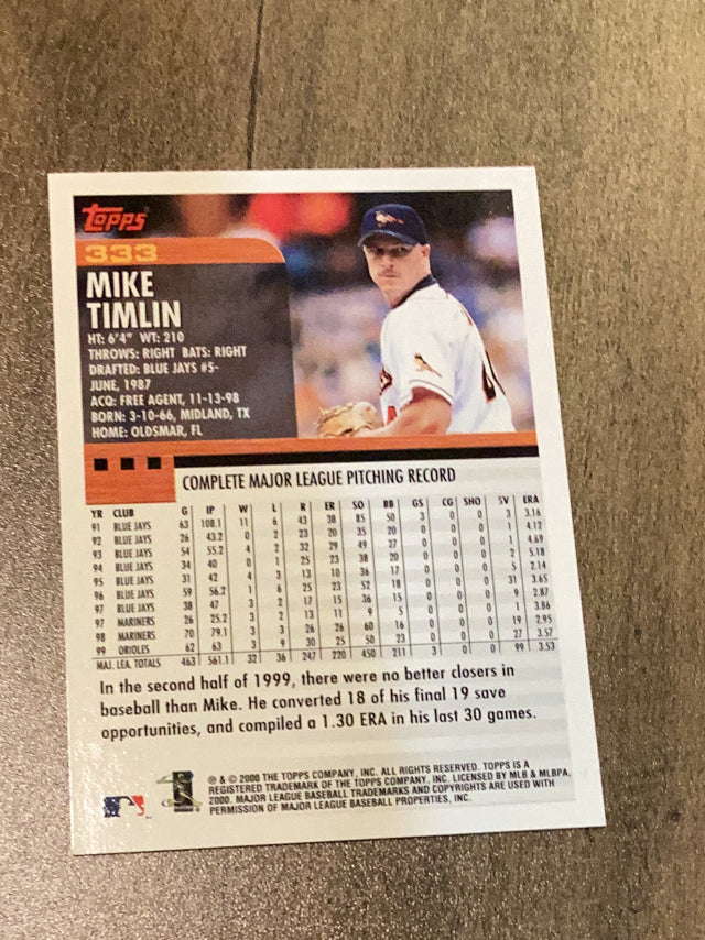 Mike Timlin Baltimore Orioles MLB 2000 Topps 333 Topps