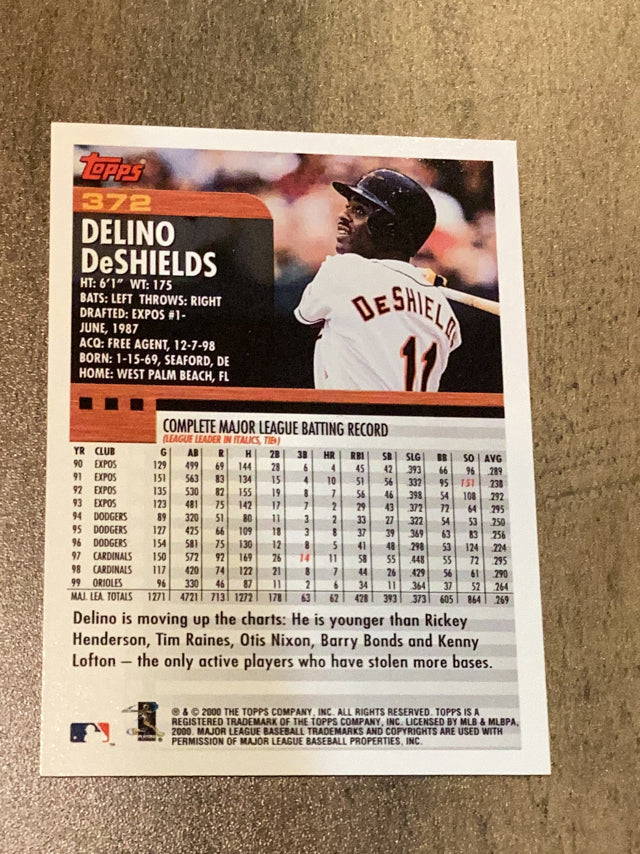 Delino Deshields Baltimore Orioles MLB 2000 Topps 372 Topps