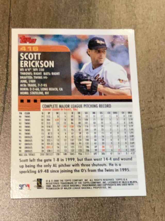 Scott Erickson Baltimore Orioles MLB 2000 Topps 416 Topps