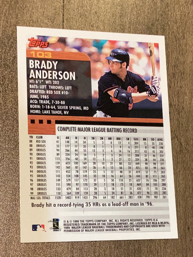 Brady Anderson Baltimore Orioles MLB 2000 Topps 103 Topps