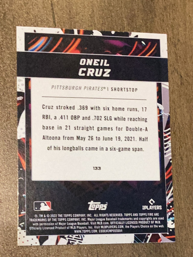 Oneil Cruz Pittsburgh Pirates MLB 2022 Topps Fire 133 RC Topps