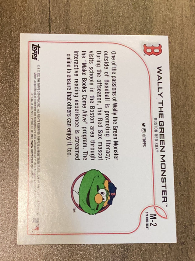 Wally the Green Monster Boston Red Sox MLB 2022 Topps Opening Day - Mascots M-2 MAS Topps