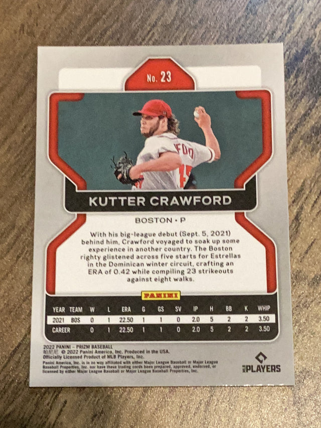 Kutter Crawford Boston Red Sox MLB 2022 Panini Prizm 23 RC Panini