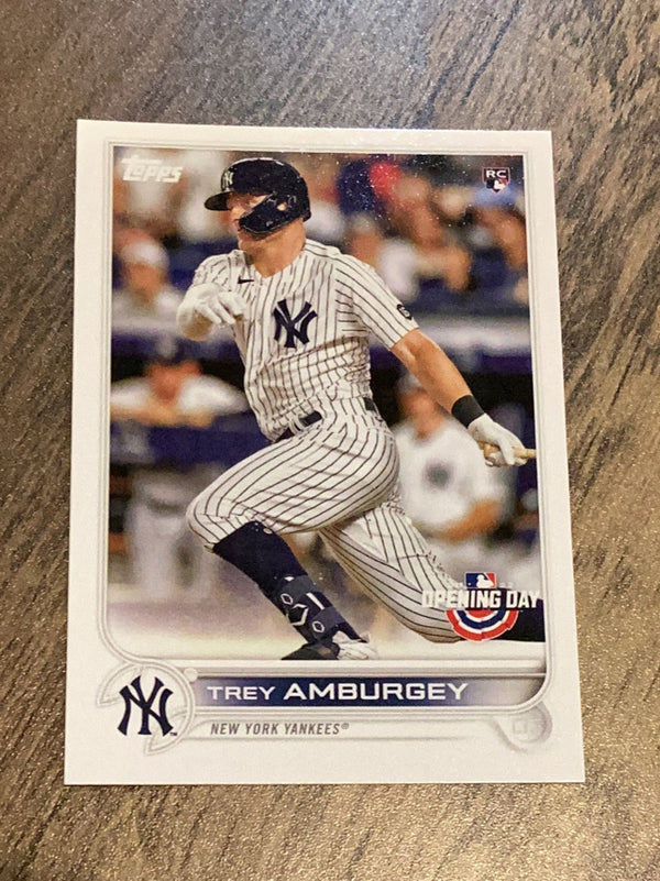 Trey Amburgey New York Yankees MLB 2022 Topps Opening Day 140 RC