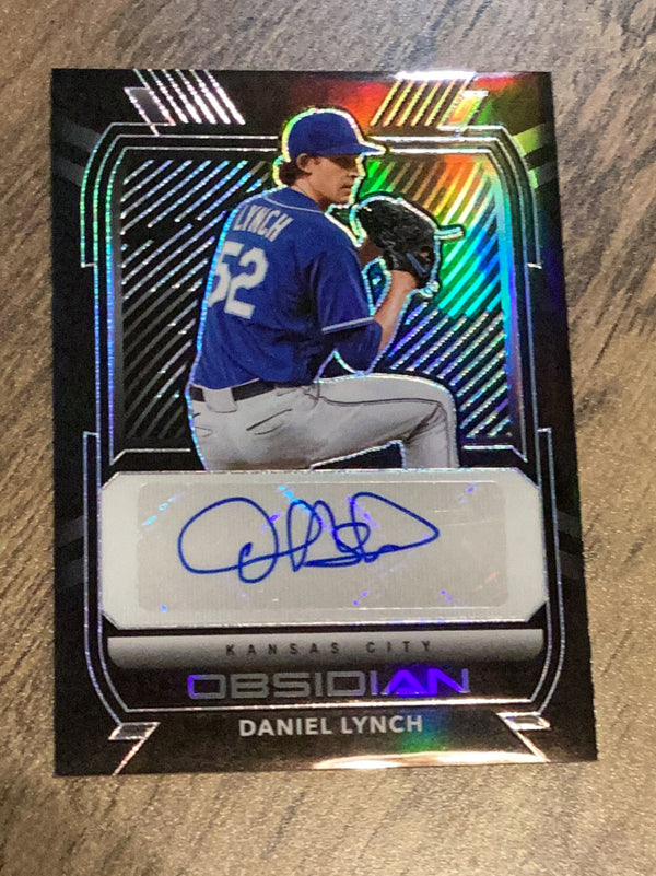 Daniel Lynch Kansas City Royals MLB 2021 Panini Chronicles - Obsidian Autographs Electric Etch Purple O-DL AU, SN99