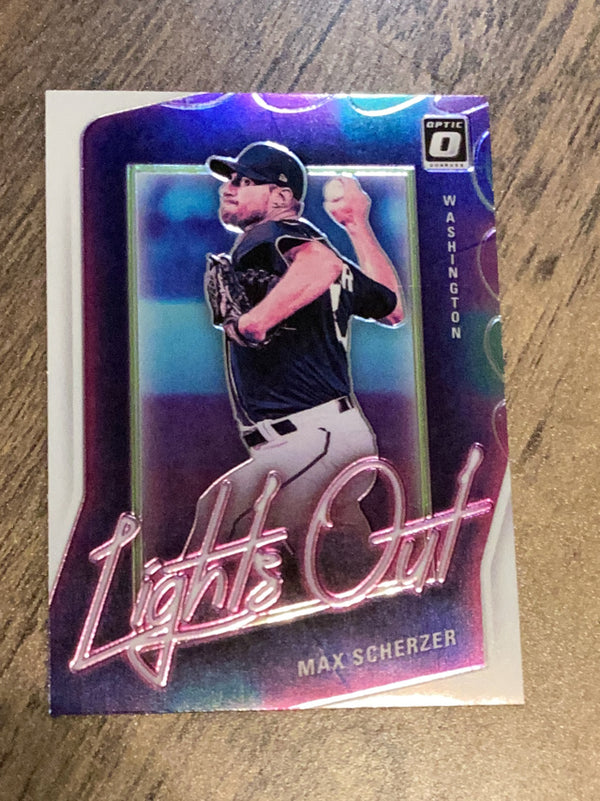 Max Scherzer Washington Nationals MLB 2021 Donruss Optic - Lights Out Holo LO11 