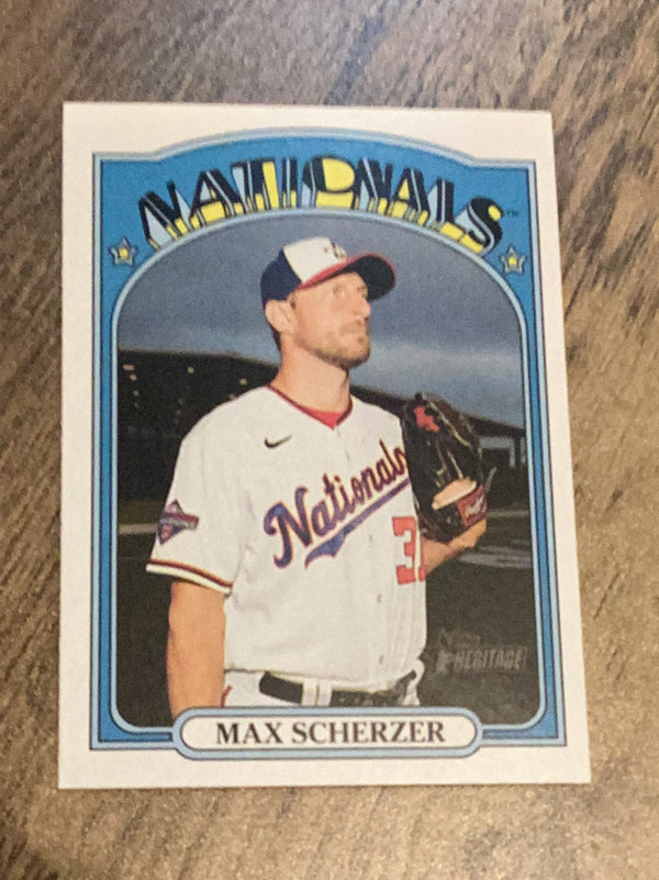 Max Scherzer Washington Nationals MLB 2021 Topps Heritage 181 