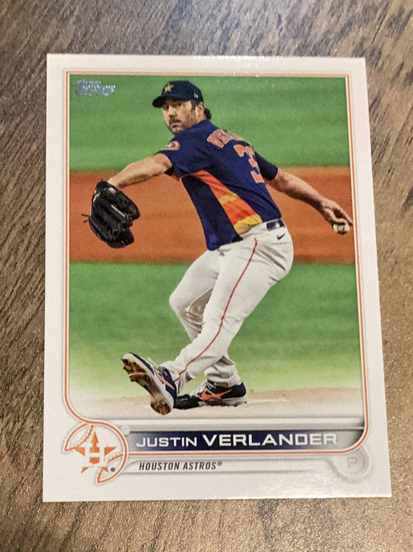 Justin Verlander Houston Astros MLB 2022 Topps 350 BASE: Throwing on mound